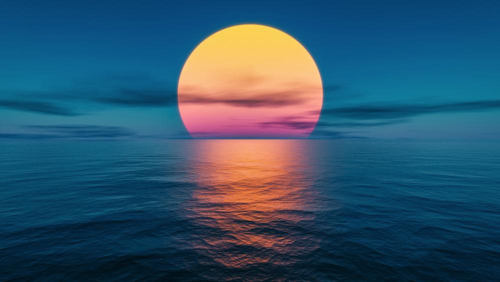 Sunset at the ocean wallpaper