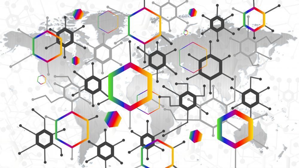 Hexagonal molecule wallpaper