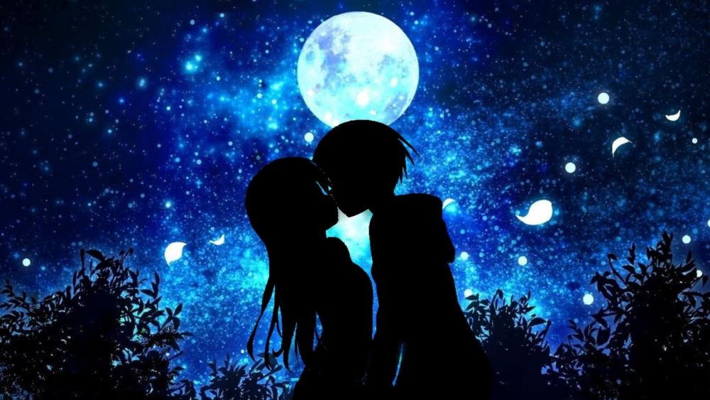 Moonlit Embrace Under the Stars wallpaper