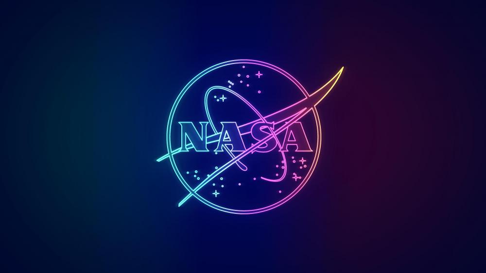 Vibrant Neon NASA Emblem wallpaper