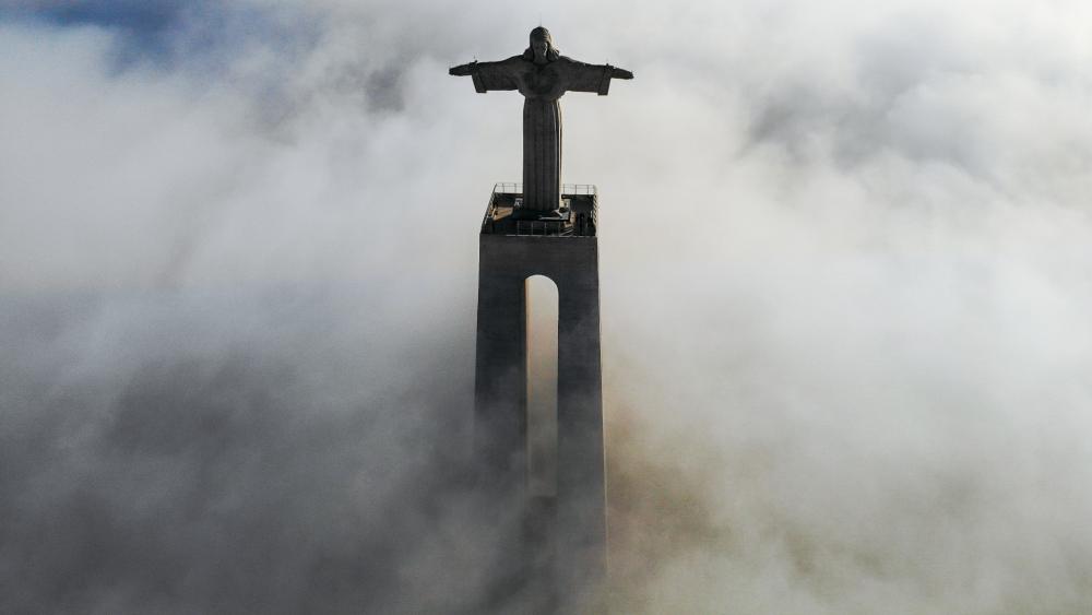 Christ the King Statue in Portugal wallpaper