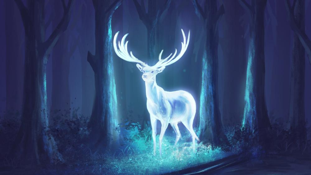 Glowing deer wallpaper