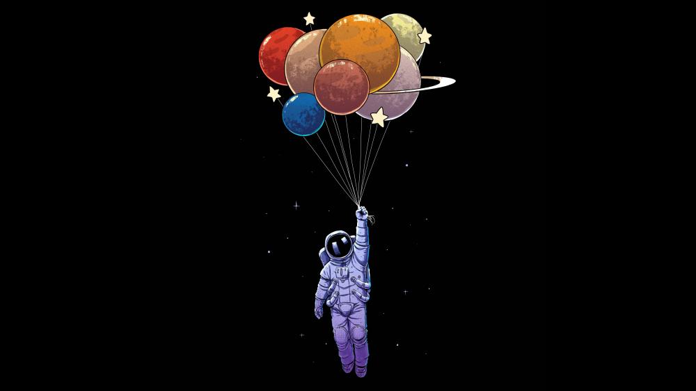 Flying in space wallpaper