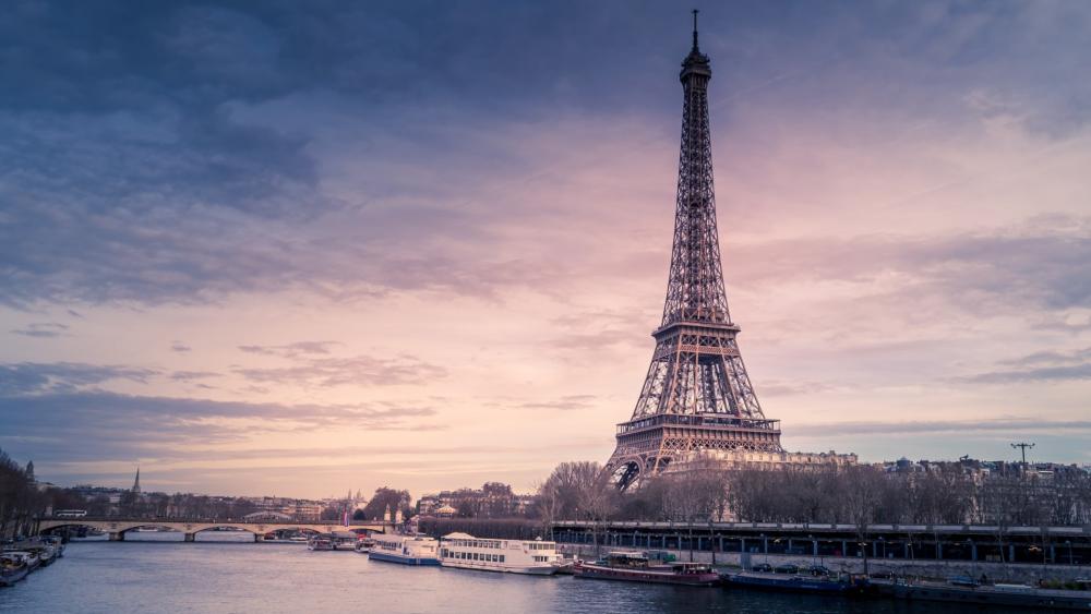 Eiffel Tower & Seine River wallpaper