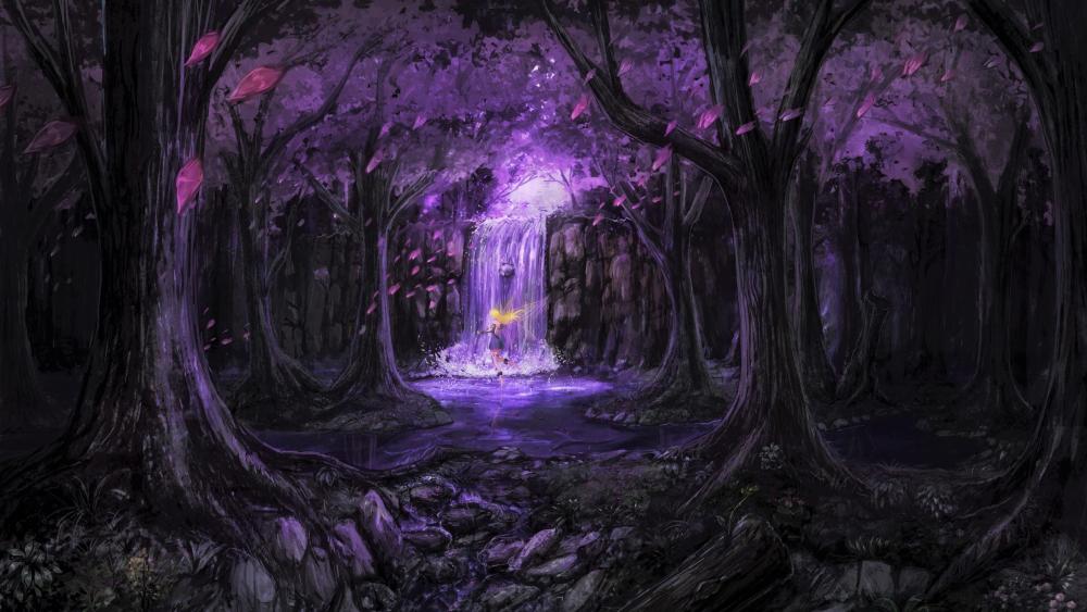 Mystical Purple Forest Dream wallpaper