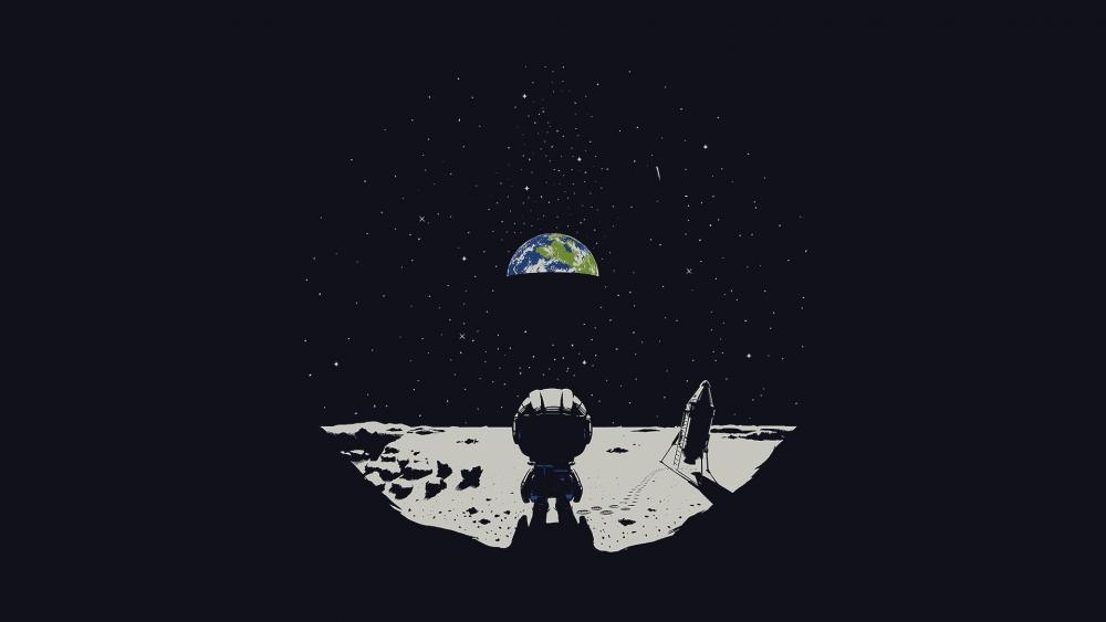 Earth from moon wallpaper