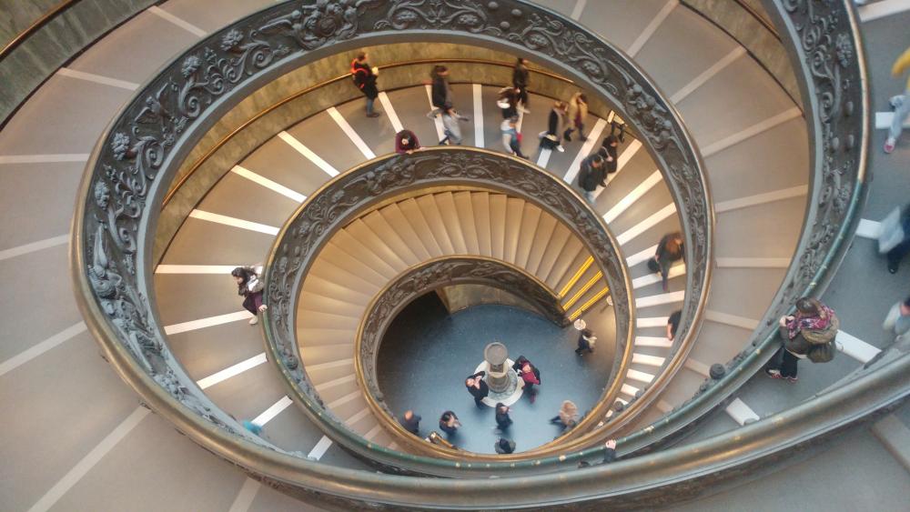 Vatican Museums spiral staircase wallpaper