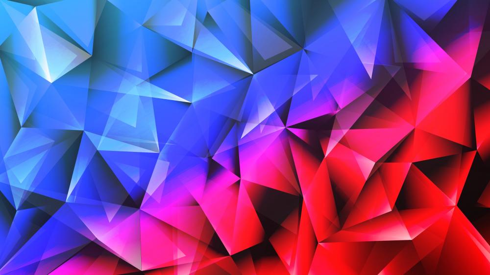 3D Blue and Pink Triangles wallpaper