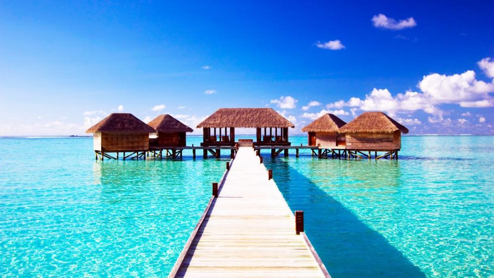 Tropical resort in Maldives wallpaper
