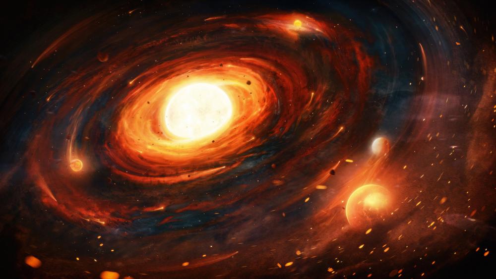 Spiraling Cosmos: A Vision in Space Art wallpaper