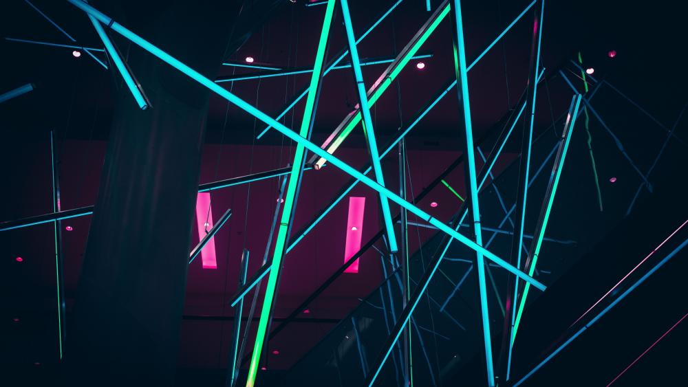 Neon Labyrinth of Light wallpaper
