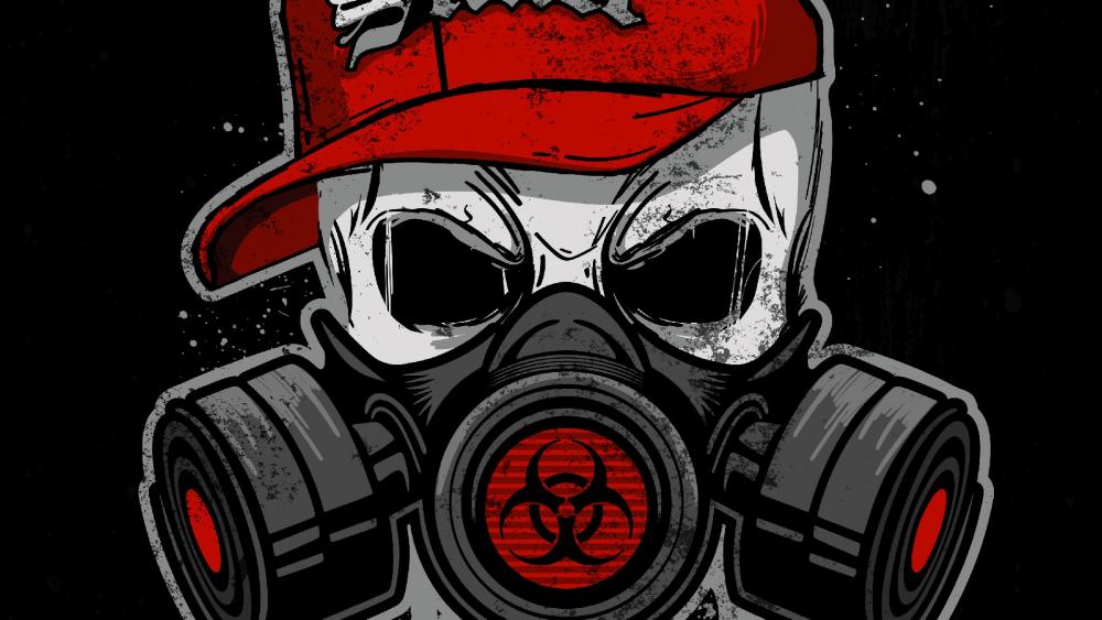 Skull With Gas Mask wallpaper