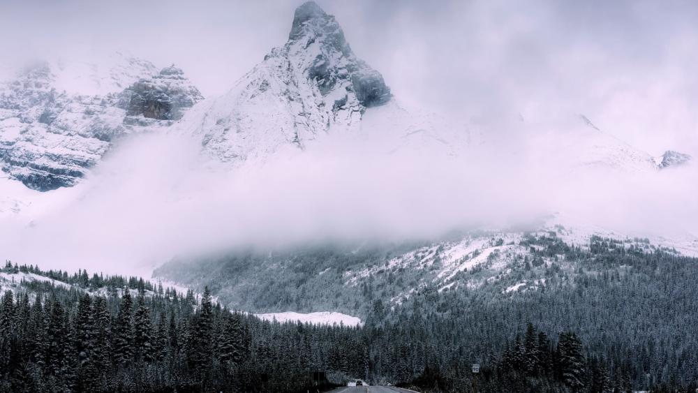 Matterhorn in the fog wallpaper