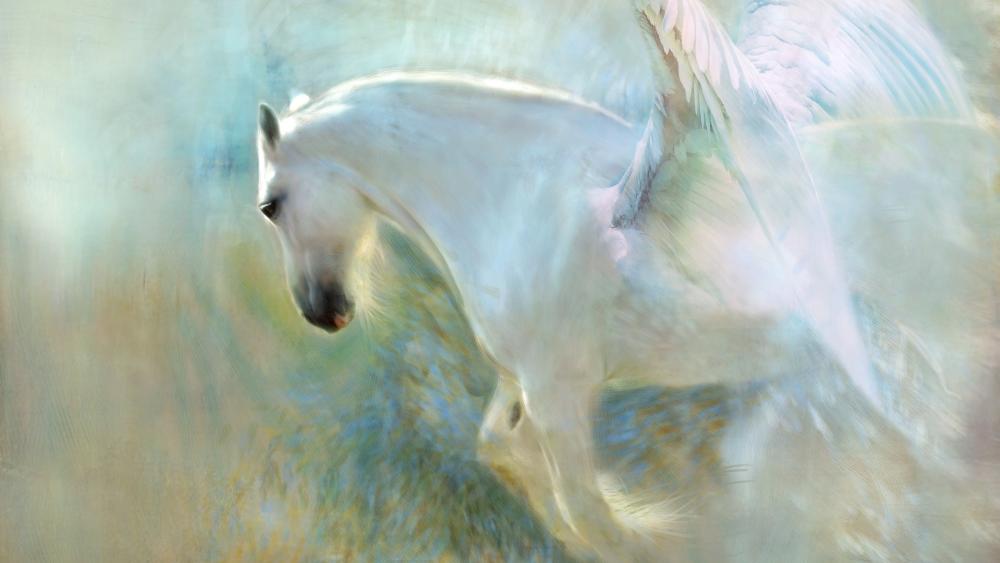 White Pegasus wallpaper