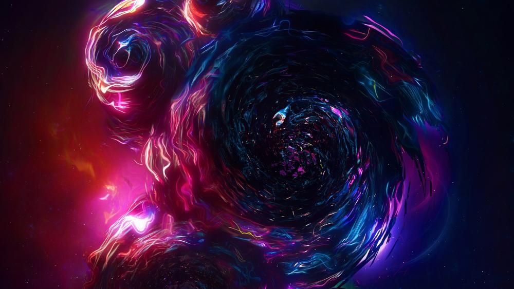 Neon Galaxy Swirl wallpaper