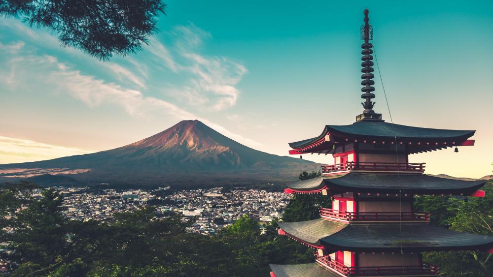 Mount Fuji and the Chureito Pagoda wallpaper