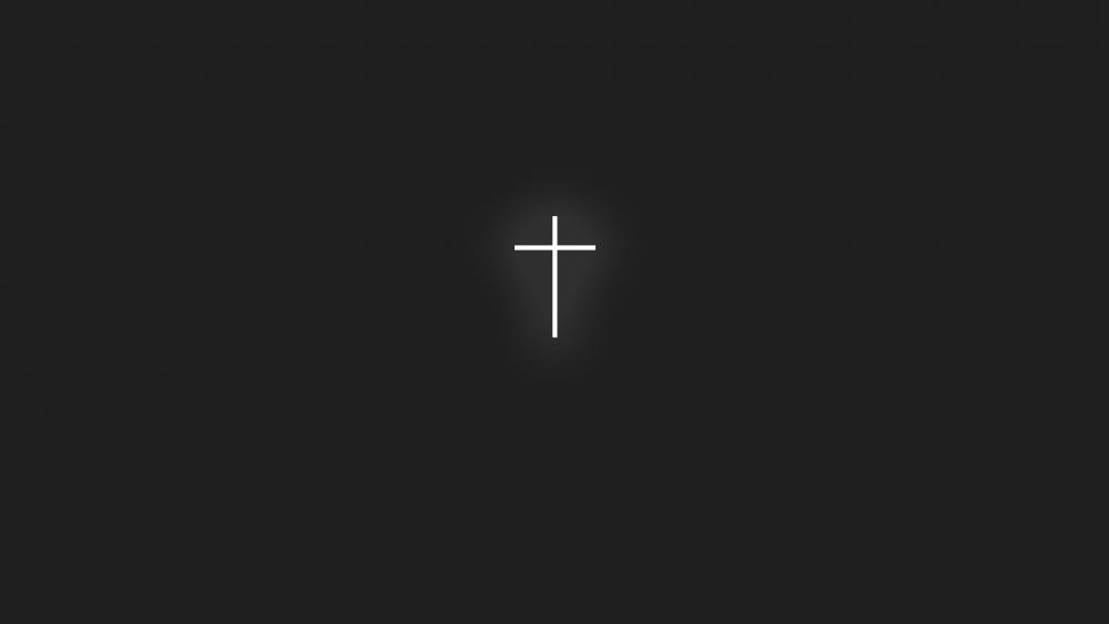 Illuminated Cross on Dark Background wallpaper