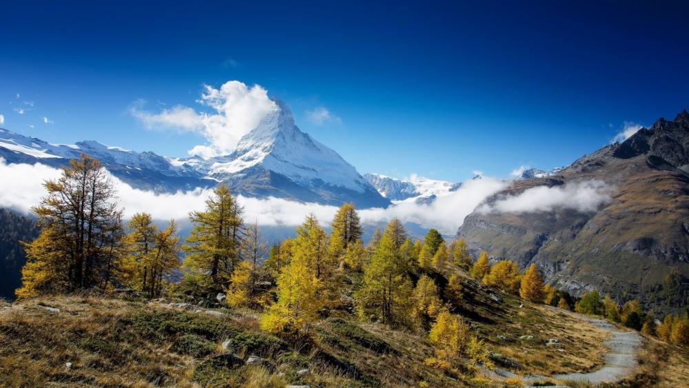 Matterhorn peak in a cloud wallpaper
