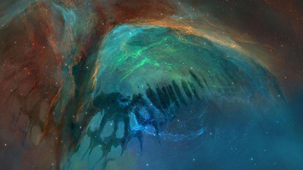 Nebula like butterfly in space wallpaper