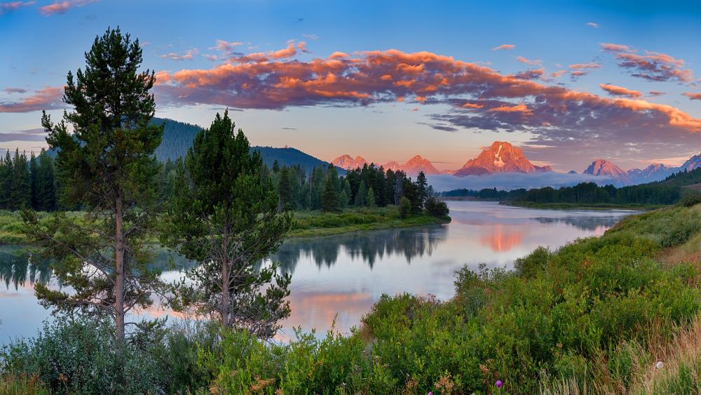 Breathtaking Mountain Reflections in Tranquil Waters wallpaper