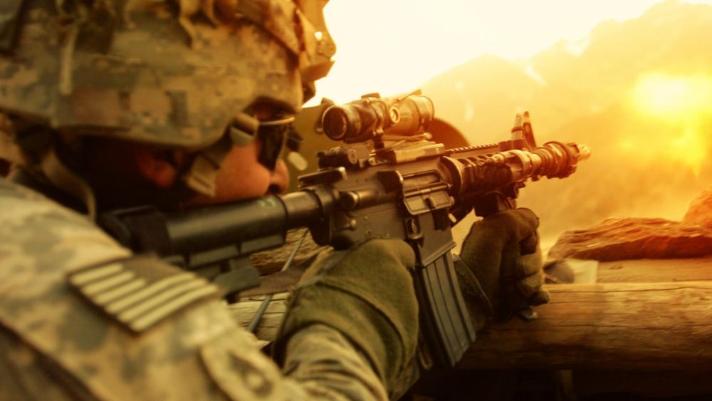 US Soldier in Combat Readiness wallpaper
