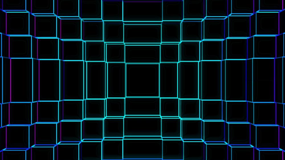 Neon geometric grid wallpaper