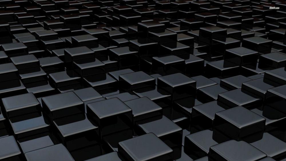 Simlpe 3d black cubes wallpaper