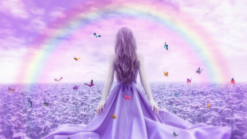 Enchanted Rainbow Dreamland wallpaper