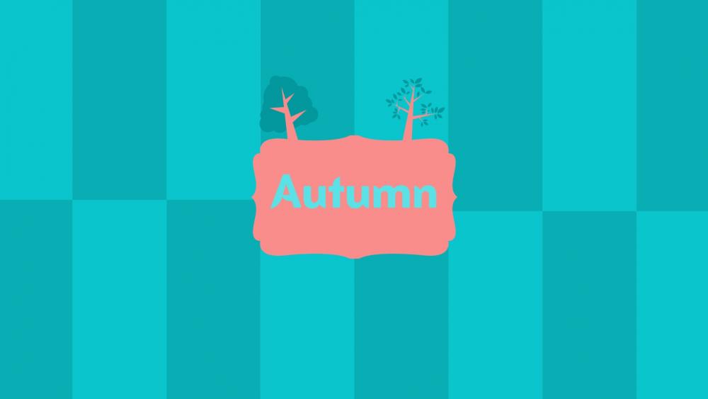 Autumn graphical Design - Bright Red and Blue wallpaper