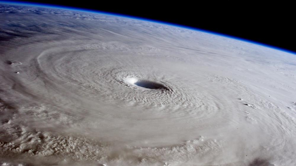 Typhoon Maysak from the Space Station wallpaper