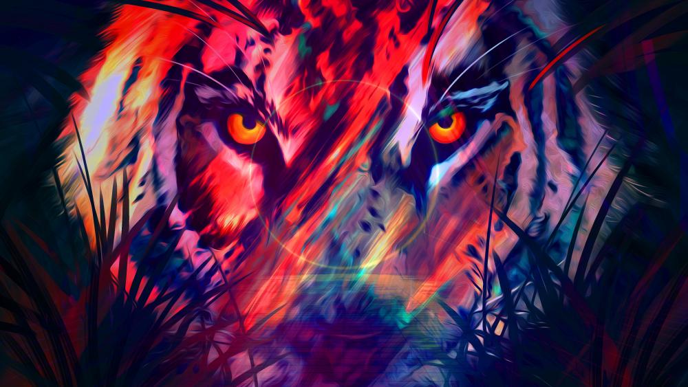 Digital tiger wallpaper