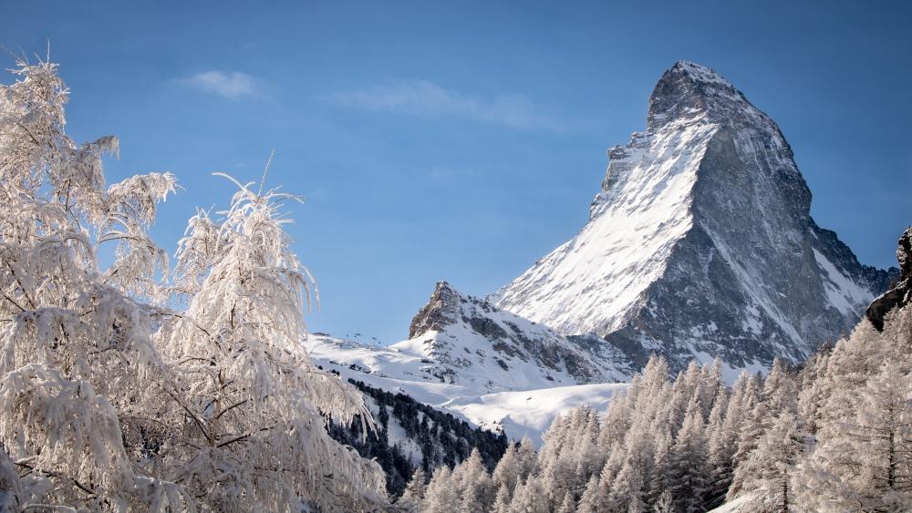 Matterhorn in winter wallpaper