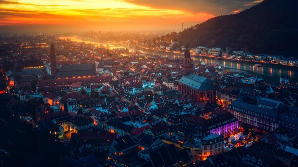 Heidelberg at sunset wallpaper