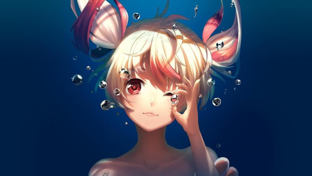 Ethereal Underwater Anime Beauty wallpaper
