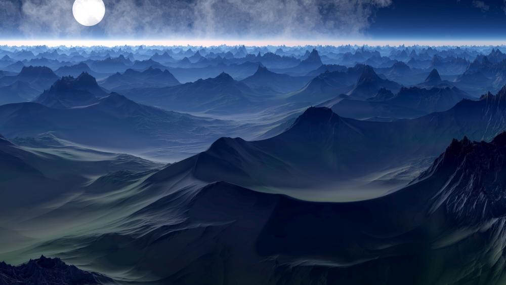Mystical Moonlit Dunes at Night wallpaper