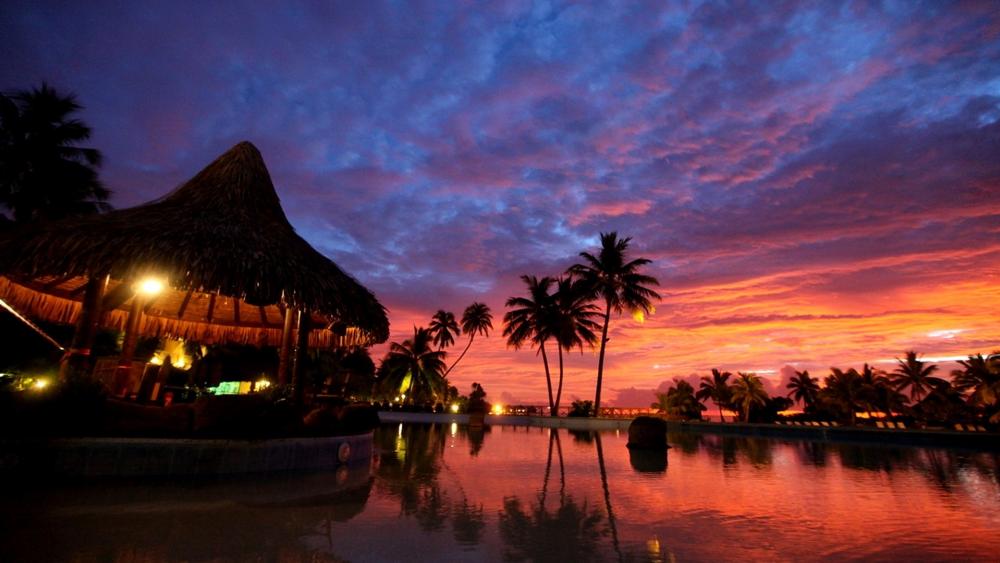 Tahiti sunset wallpaper