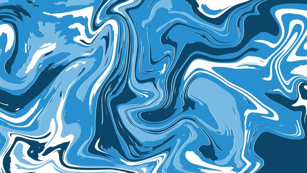 Azure Liquid Swirls Abstract Art wallpaper