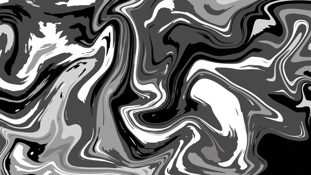Monochrome Swirls Abstract Art wallpaper