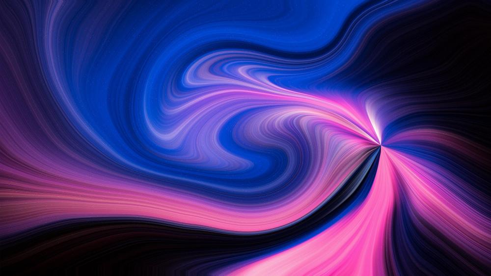 Swirls of blue and pink wallpaper
