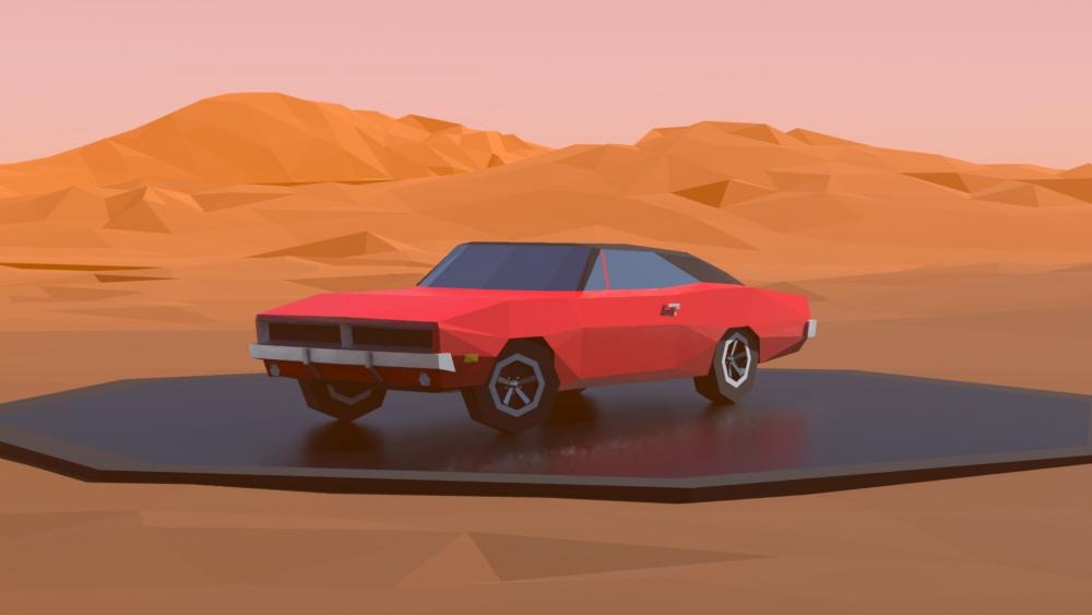 Dodge Charger '69 in the middle of nowhere wallpaper