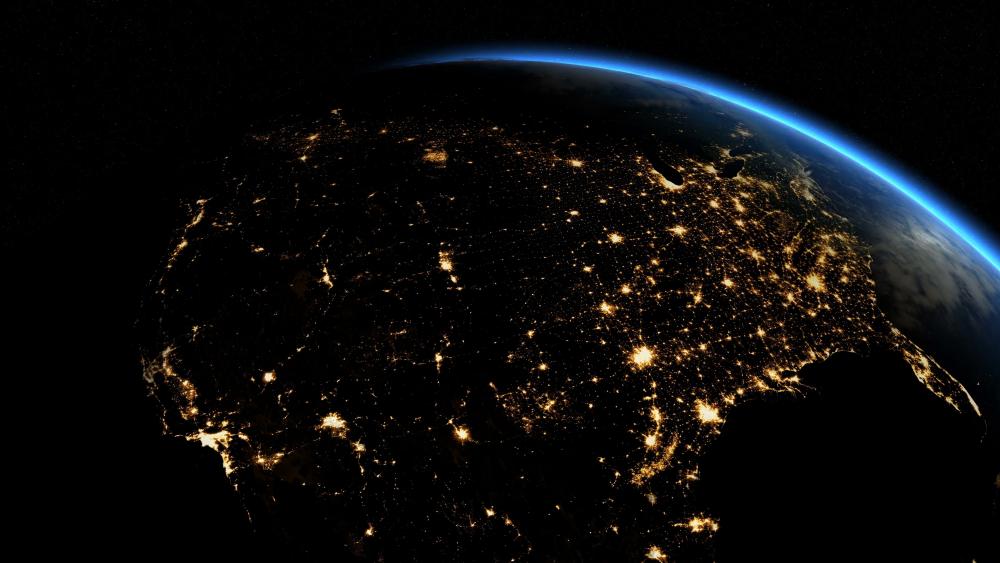 USA City Lights at Night from Space wallpaper