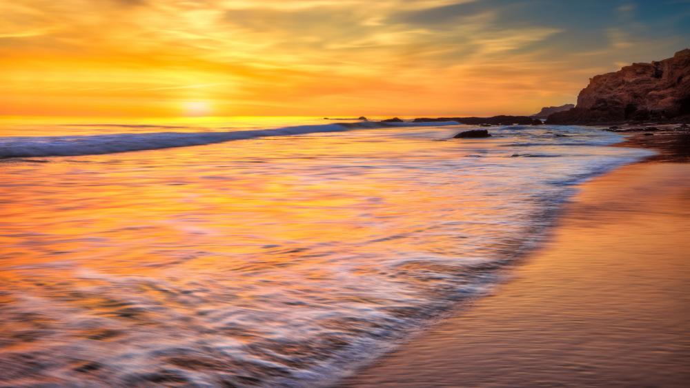 The ocean of California at sunset wallpaper