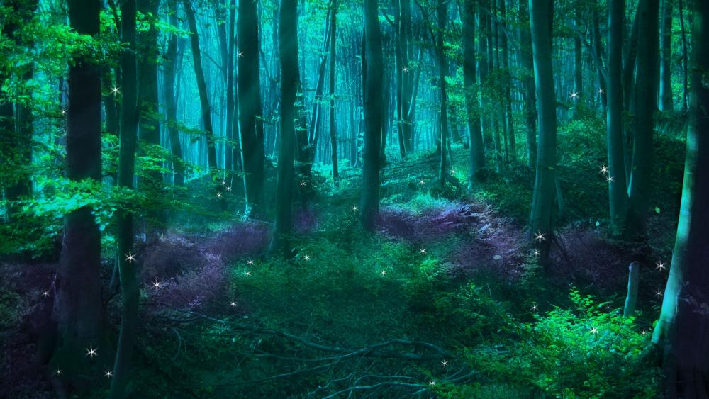 Enchanted Twilight in the Whispering Woods wallpaper