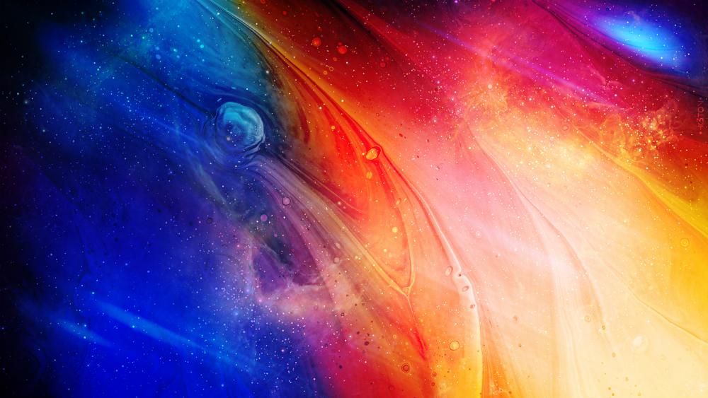 Abstract liquid space wallpaper
