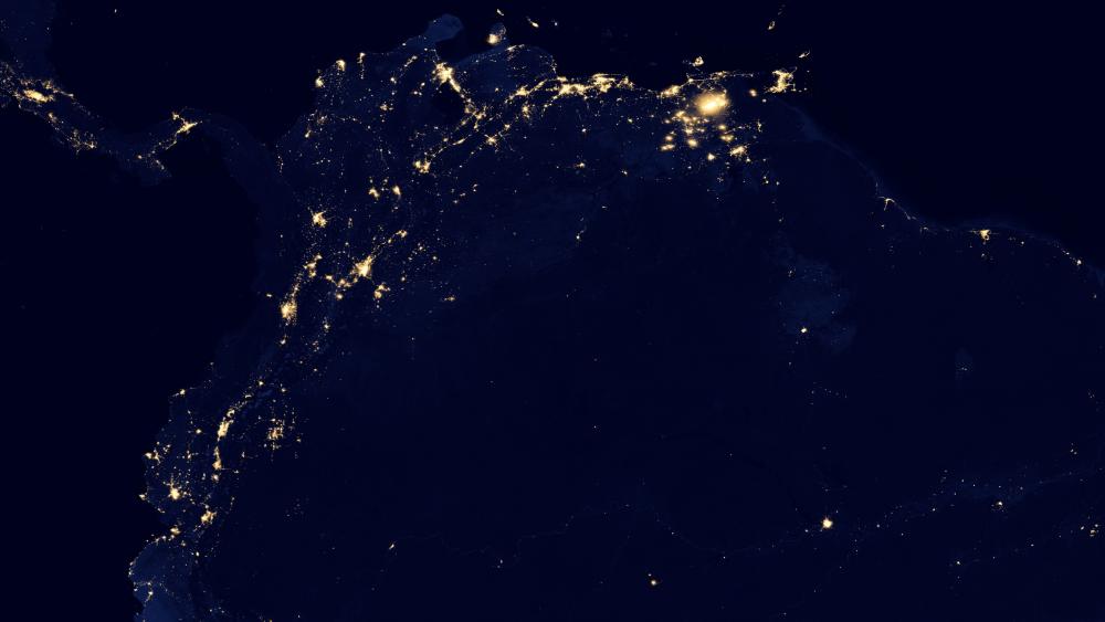 Night Lights of Northern South America v2012 wallpaper