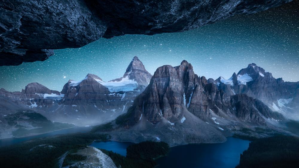 Mount Assiniboine by night wallpaper