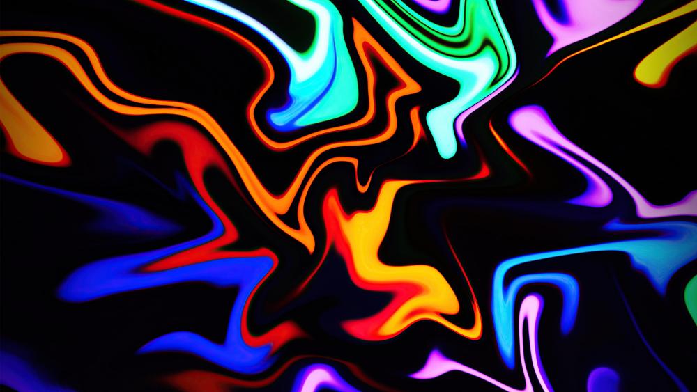 Vibrant Abstract Waves wallpaper