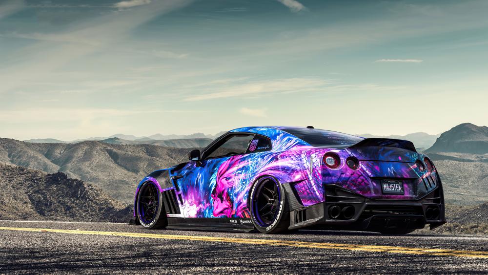 Colorful Nissan GT-R wallpaper