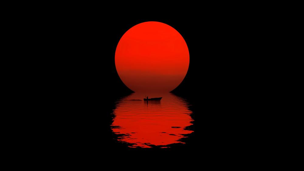 Mystic Sunset Over Tranquil Waters wallpaper
