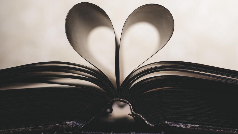 Book page heart wallpaper